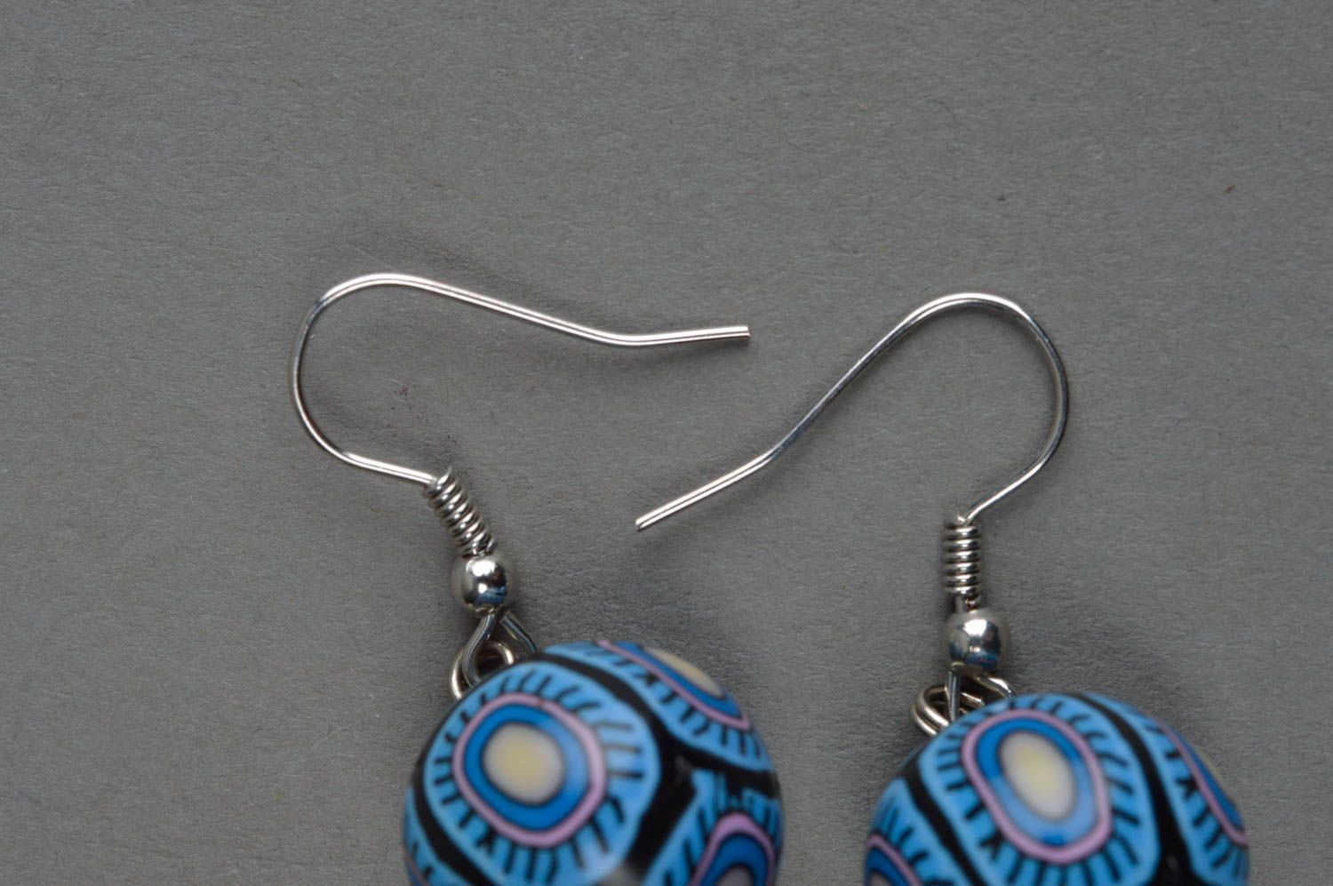 Handmade decorative earrings polymer clay earrings with charms for women photo 5