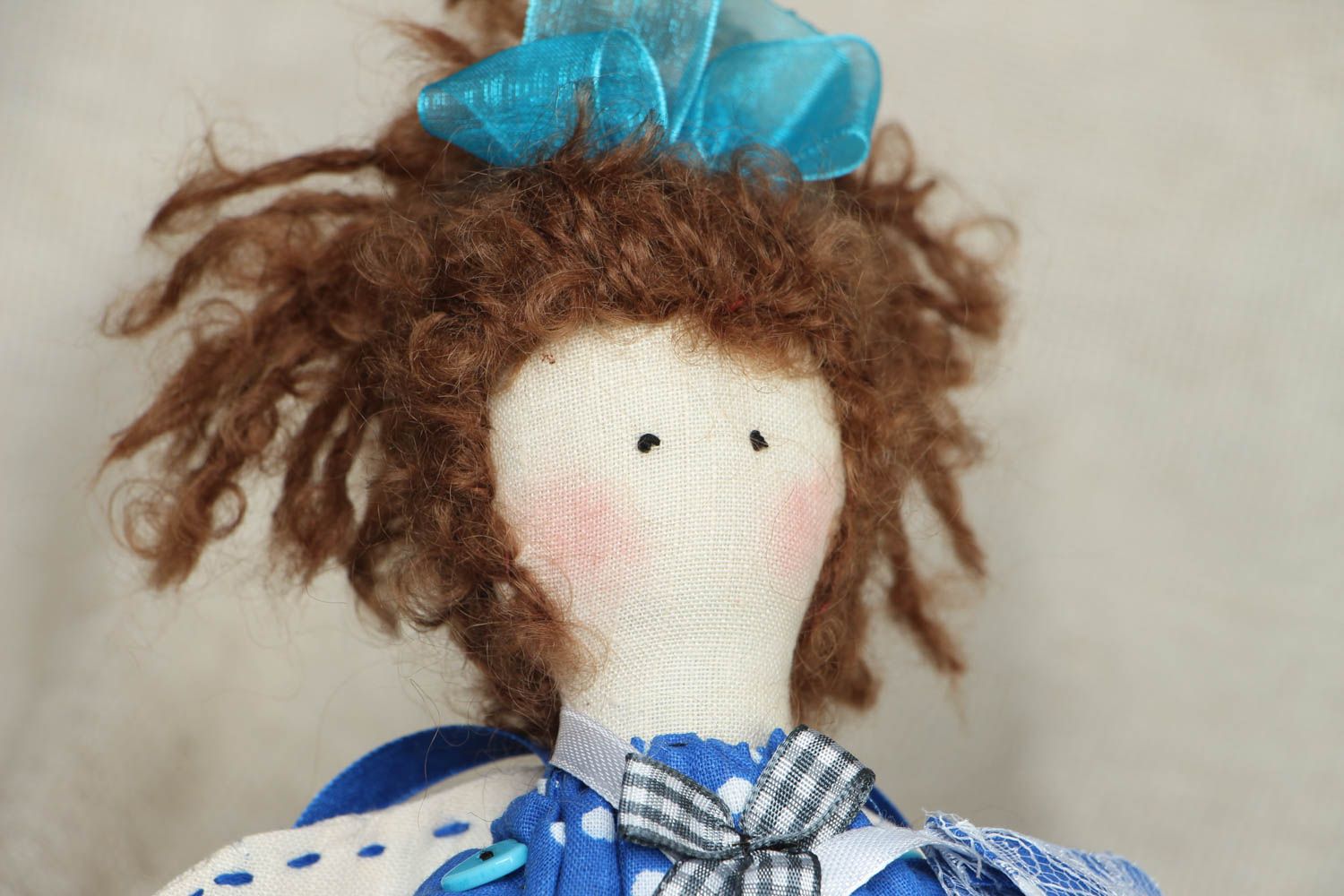 Handmade soft doll Angel in Blue photo 2