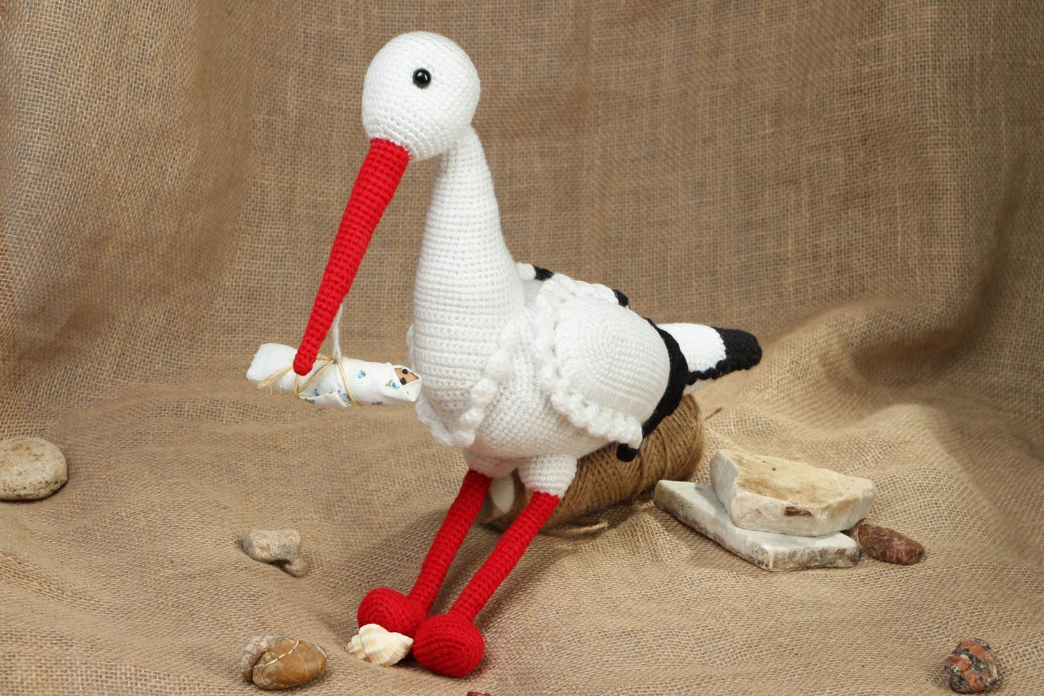 Soft crochet toy Stork photo 5