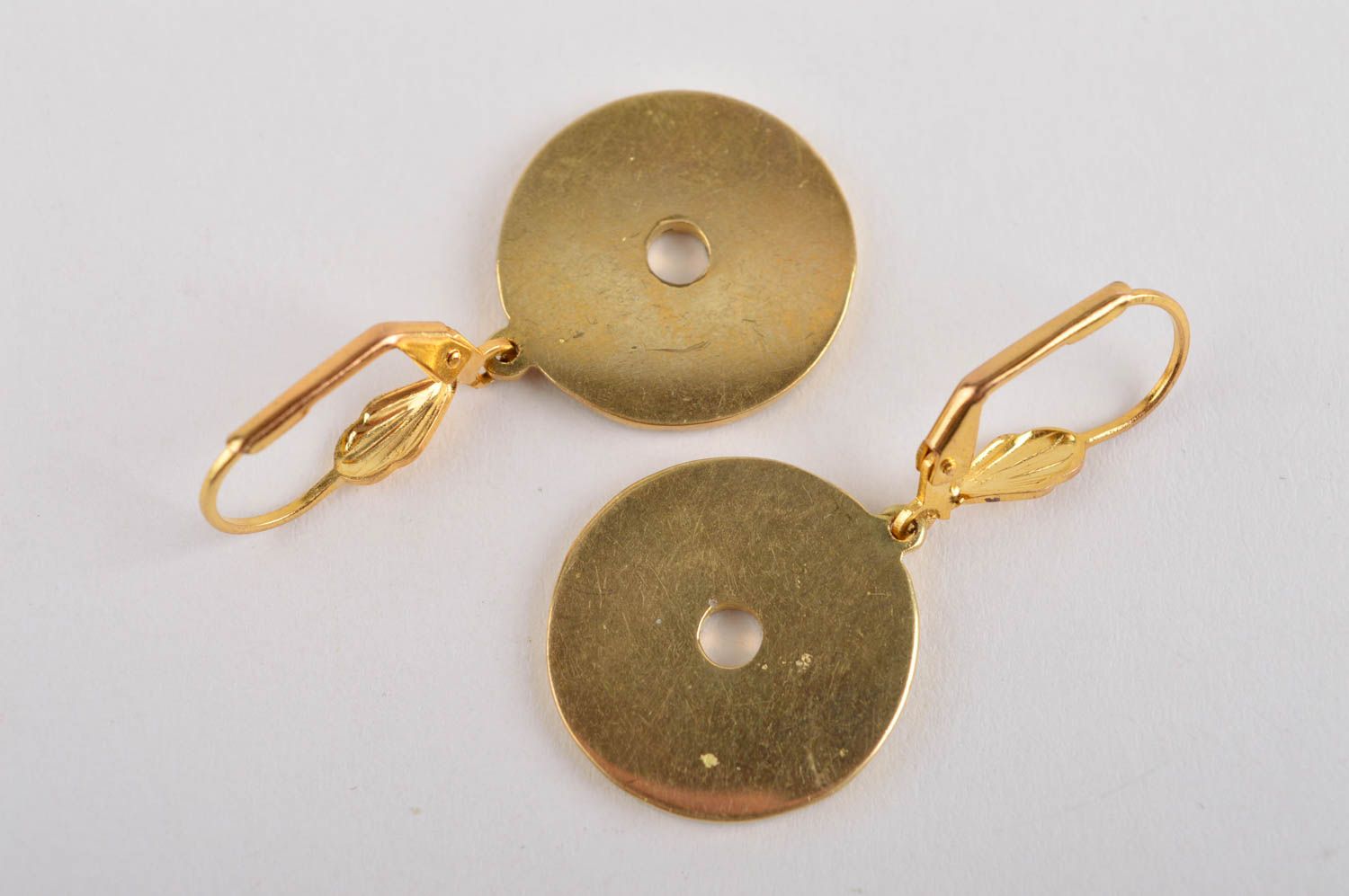Handmade designer earrings with natural stones brass earrings fashion bijouterie photo 5