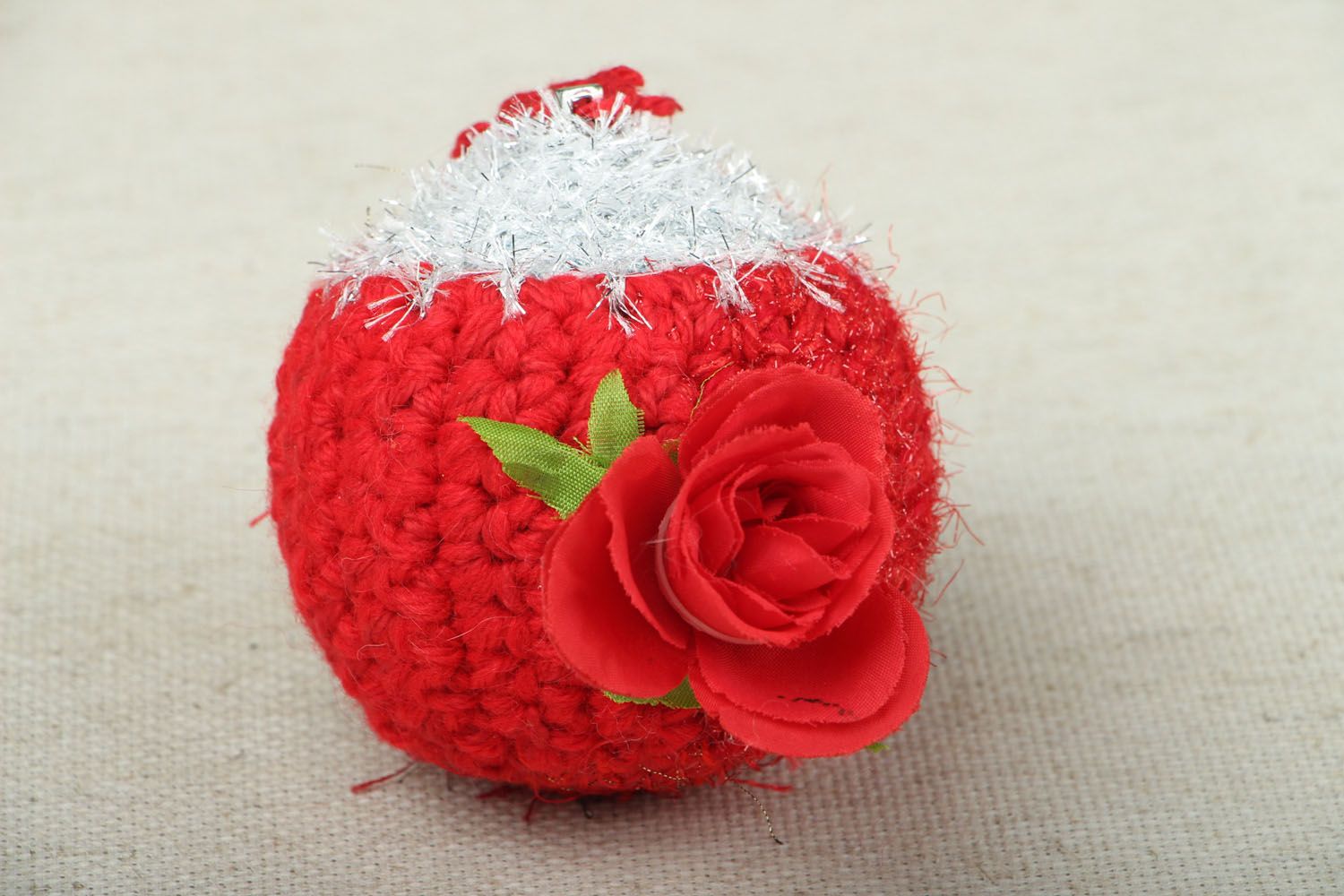 Christmas tree toy Ball with Rose photo 1