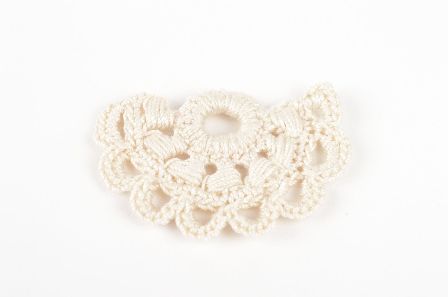Fleur tricot fait main Fourniture bijoux ajourée claire Loisirs créatifs photo 2