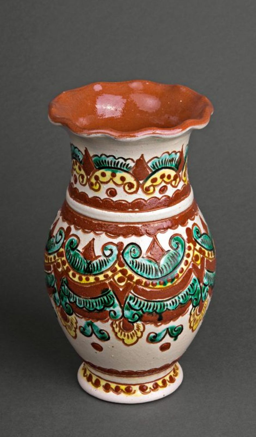 9 inches table handmade vase in ethnic style 1,42 lb photo 4