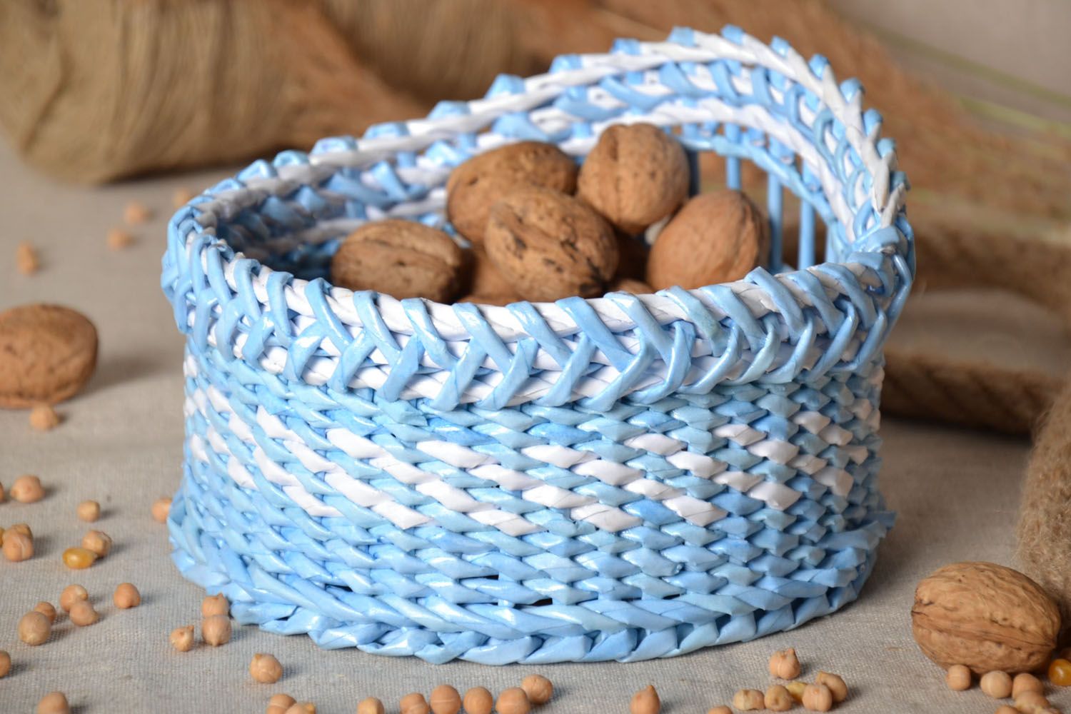 Woven basket for needlework photo 1