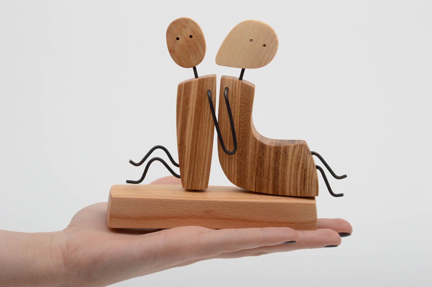 Collectible figurines wooden sculpture handmade decorations wedding gift ideas photo 9