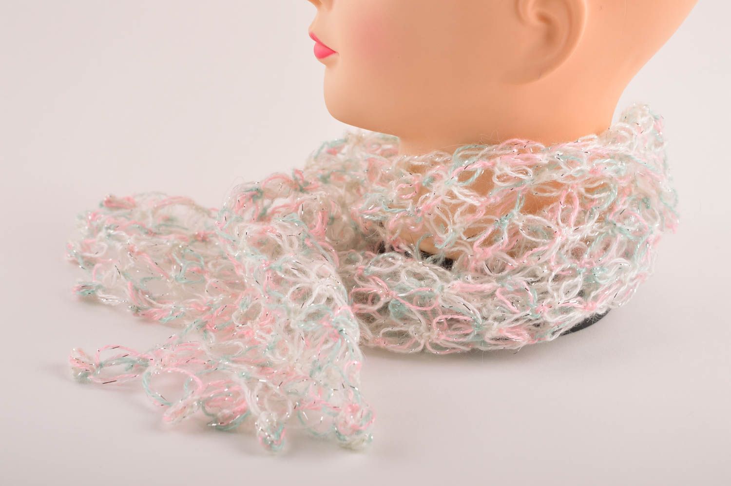 Écharpe laine fait main Écharpe tricotée design Accessoire pour enfant photo 4