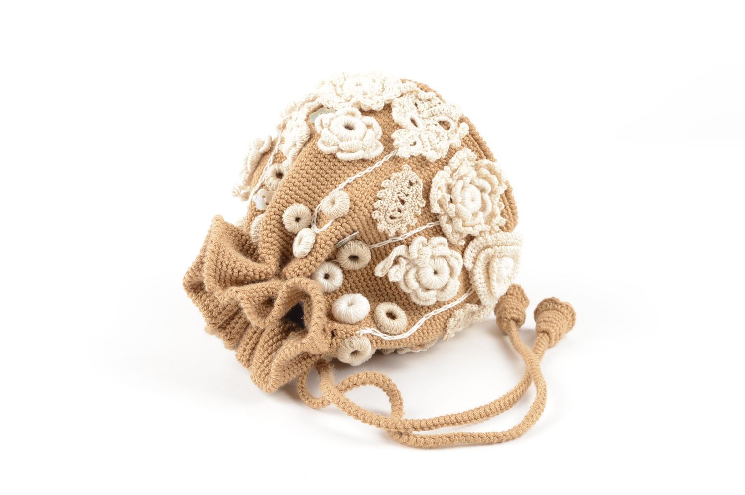 Handmade crocheted beautician designer bag for cosmetics unusual beautician photo 3