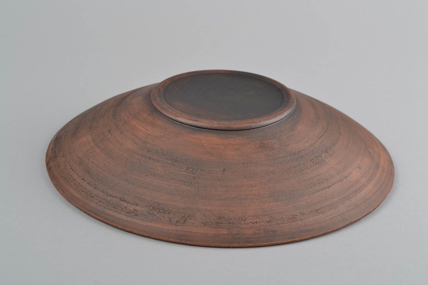 Assiette en argile faite main originale ronde vaisselle en céramique de cuisine photo 5