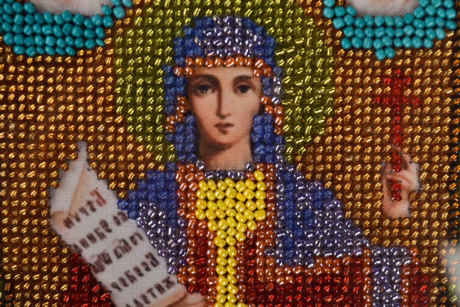 Icono ortodoxo artesanal bordado cuadro religioso original regalo para amigo  foto 2