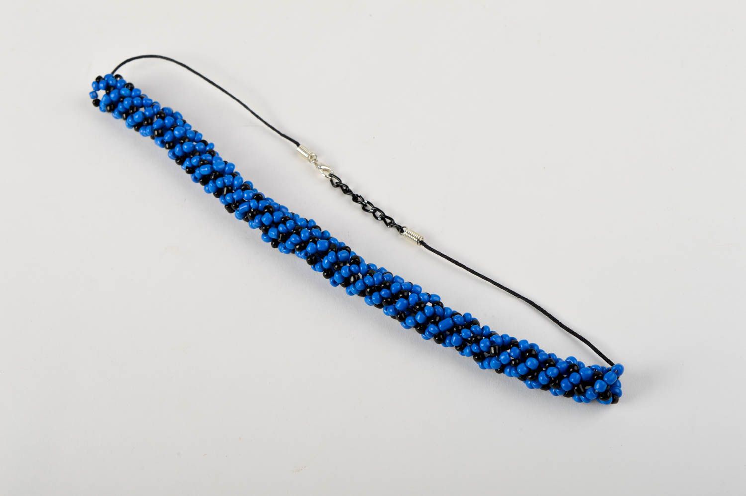 Collar de abalorios de color azul bisutería artesanal regalo para mujer foto 4