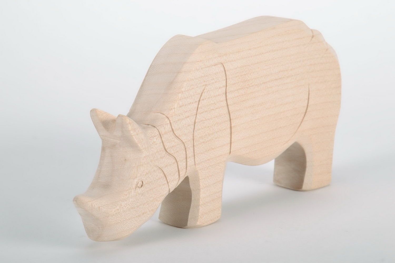 Figurine en bois Rhinocéros faite main photo 3