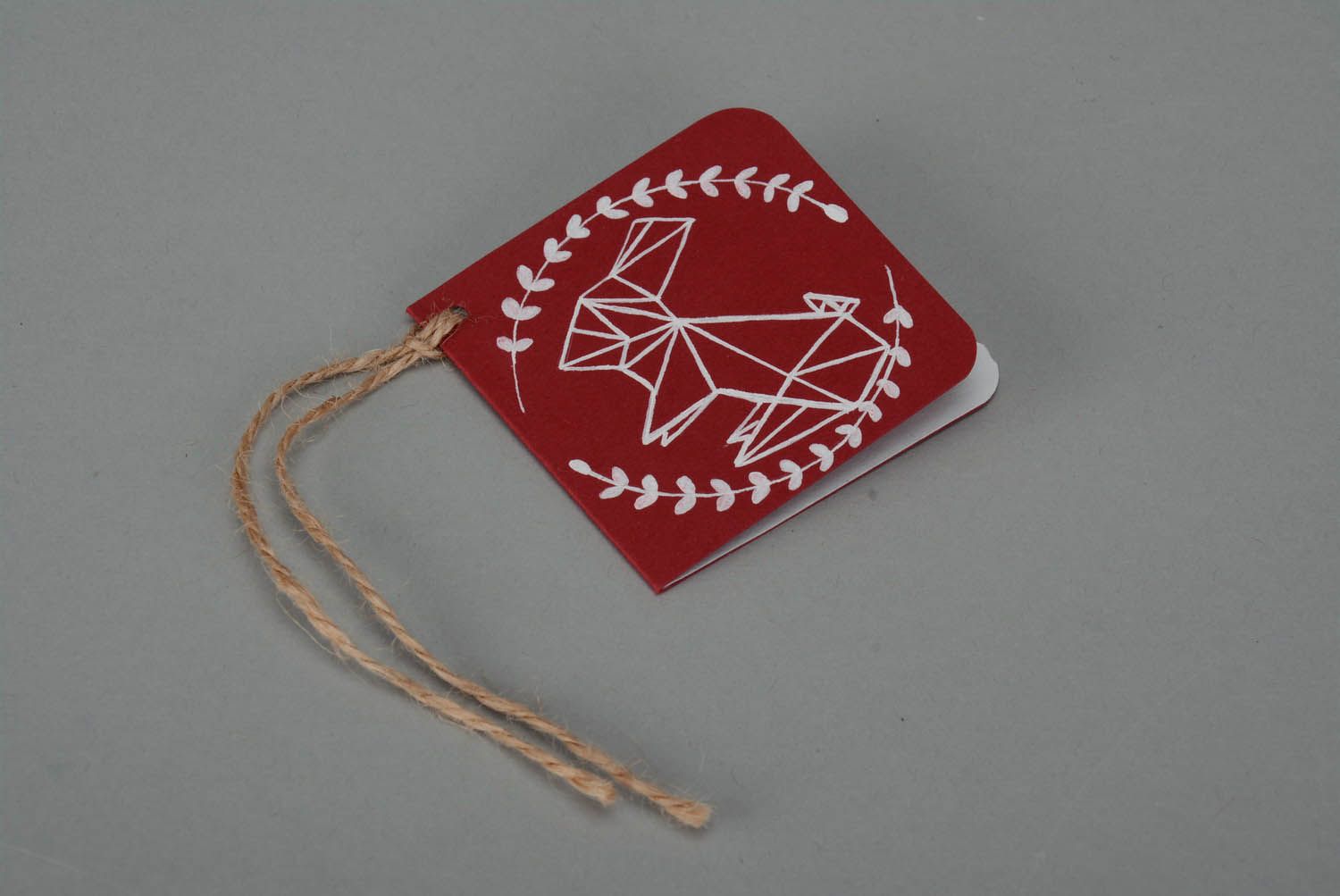 Carte de vœux artisanale, étiquette Lapin origami photo 4