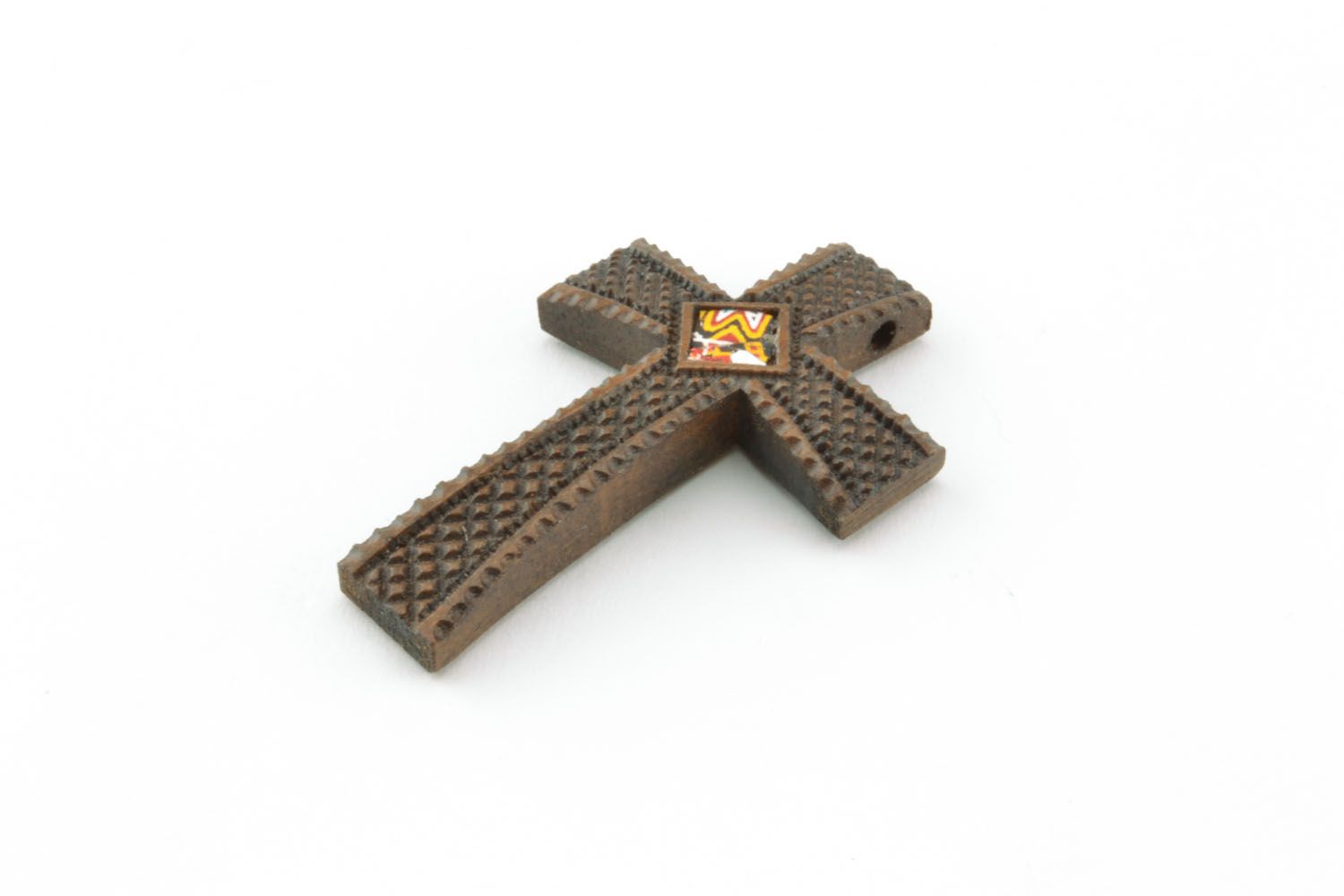 Croce di legno fatta a mano crocetta intagliata originale in legno bella foto 3