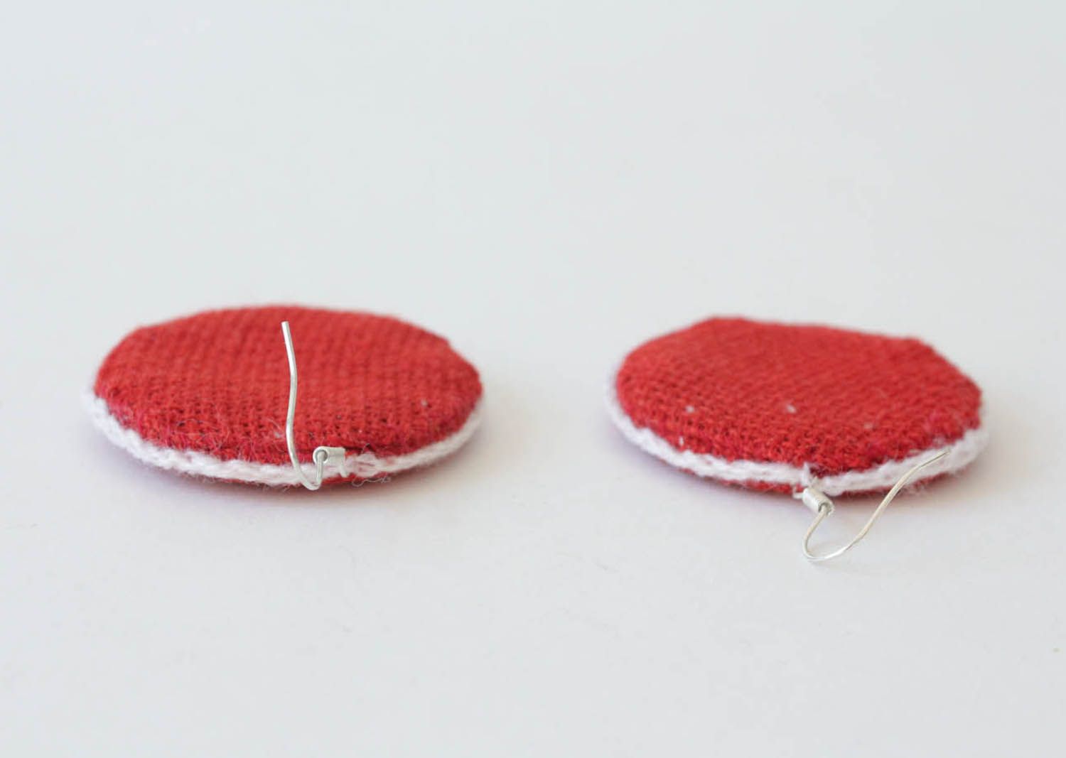 Earrings sewn over with mouline threads photo 4
