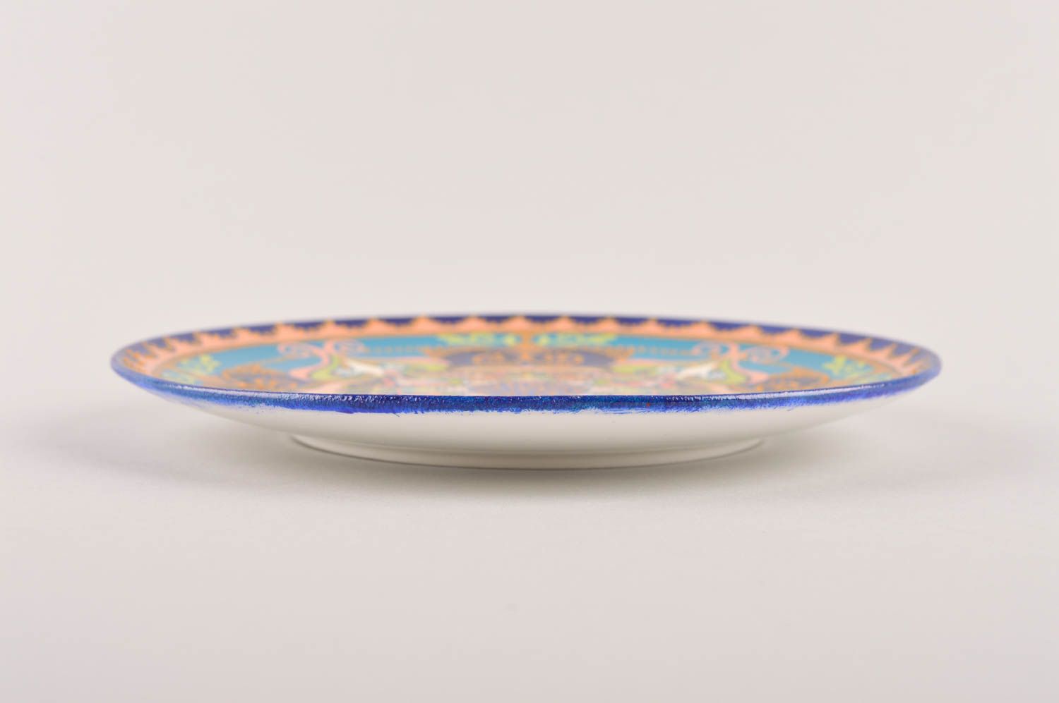 Керамическая тарелка ручной работы расписная тарелка глиняная посуда Восток фото 5