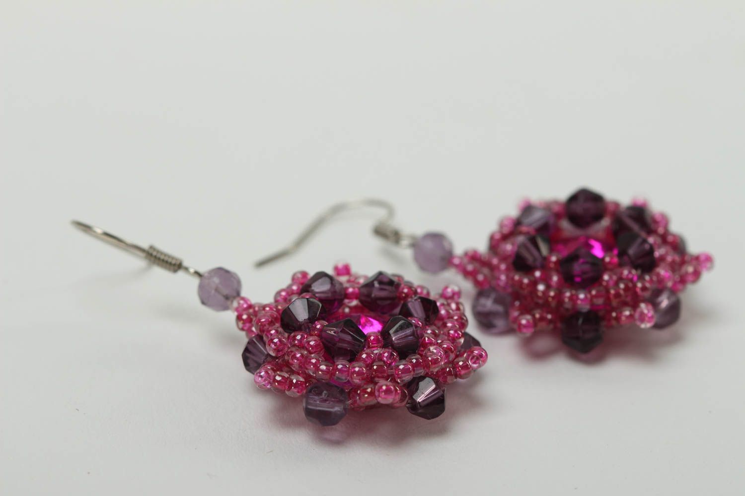 Handmade beaded earrings stylish designer earrings cute evening accessory photo 3