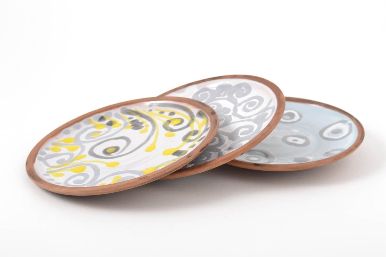 Platos de cerámica pintados hechos a mano vajilla moderna utensilios de cocina foto 5