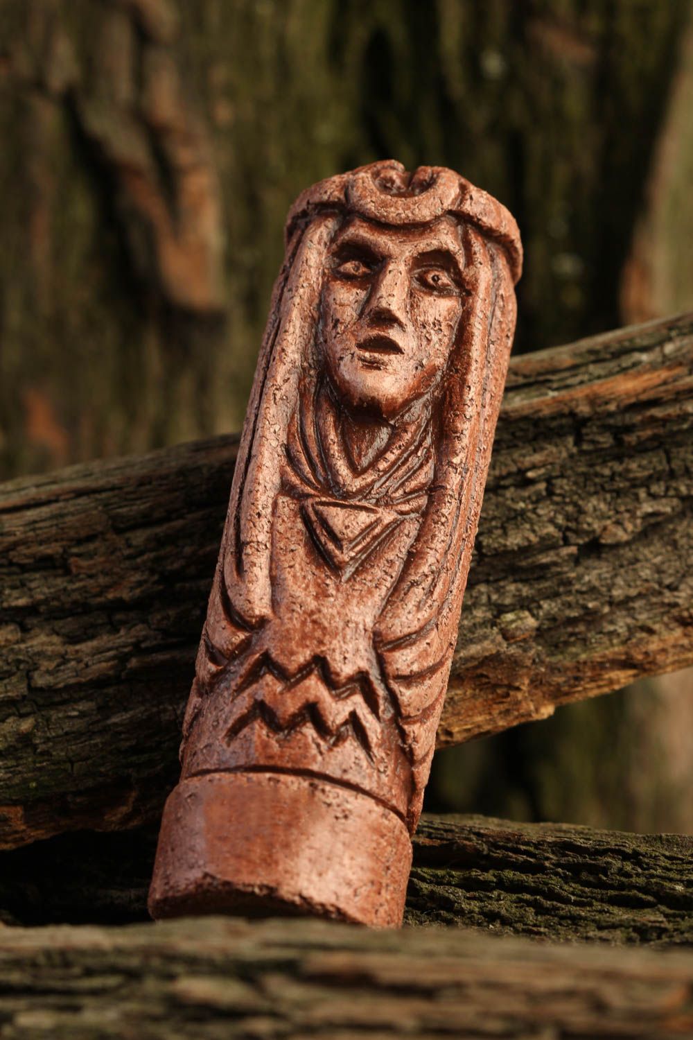 Handmade Slavonic amulet stylish ceramic figurine decorative use only photo 1