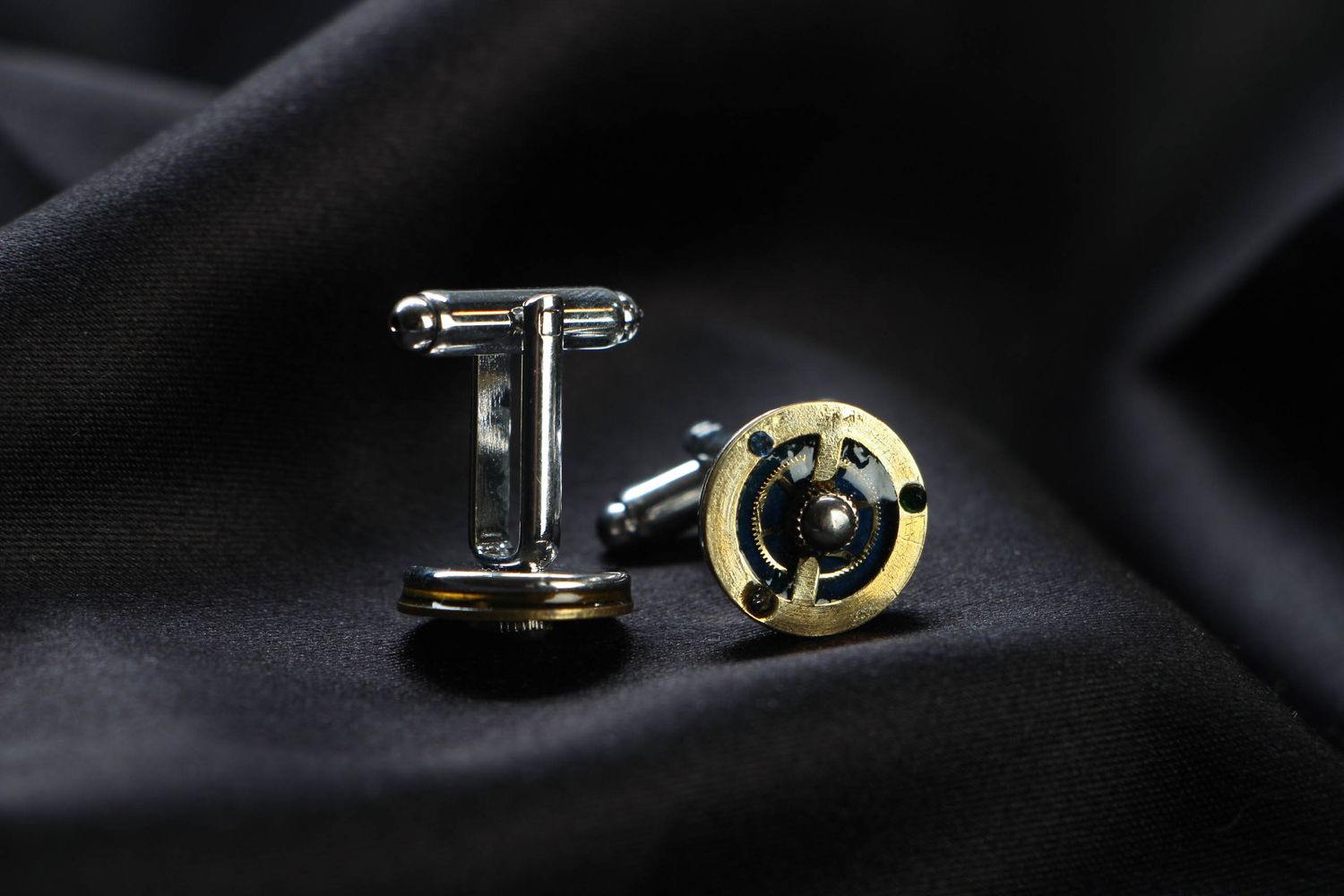Metal cuff links in steampunk style photo 2