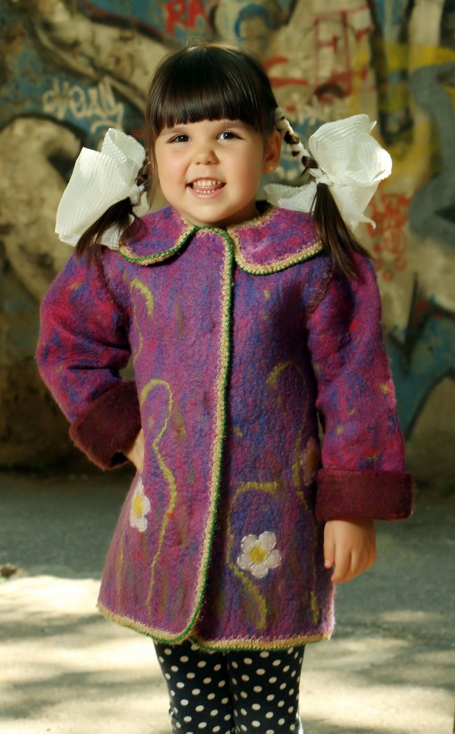 Manteau enfant fait main de laine photo 2