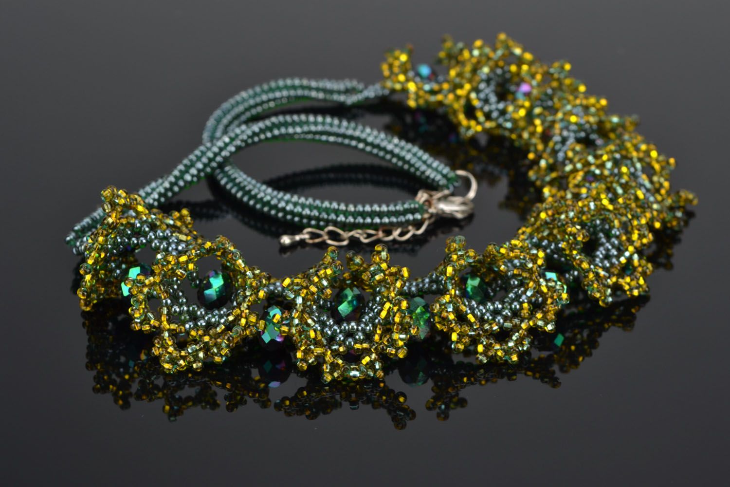 Necklace made of Czech beads and crystal photo 1