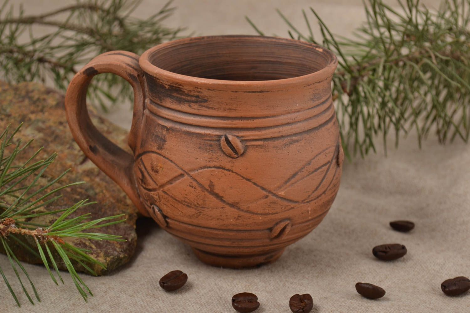 Глиняная чашка кофейная посуда ручной работы керамическая чашка элитная посуда фото 1