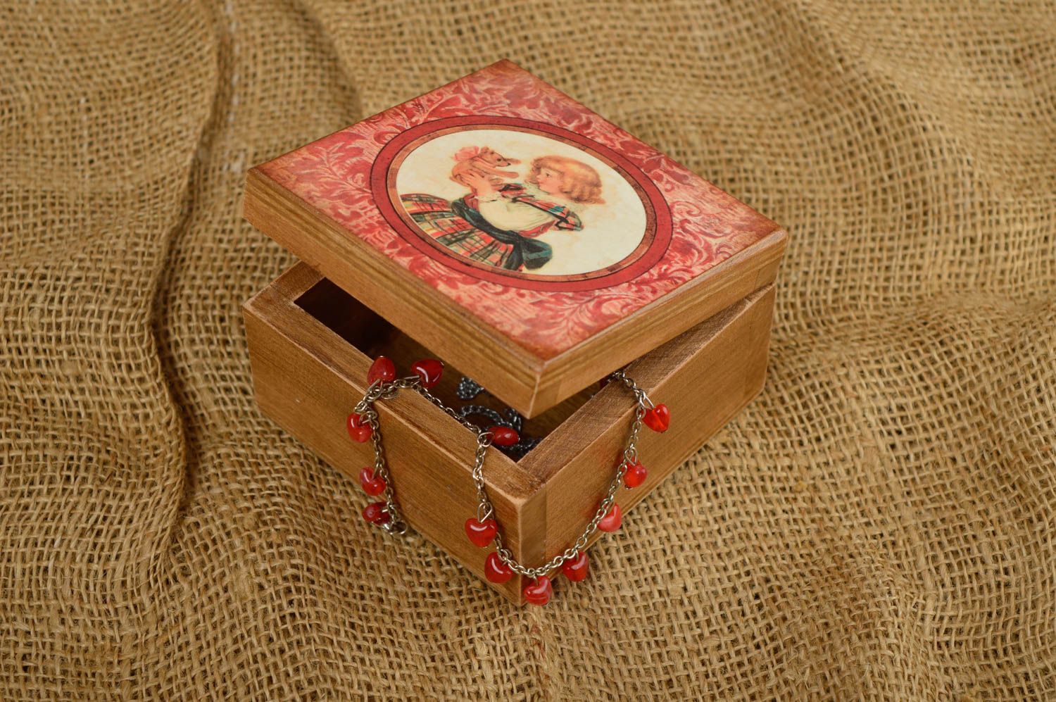 Handmade jewelry box jewelry gift boxes decoupage wooden jewelry box gift ideas photo 1