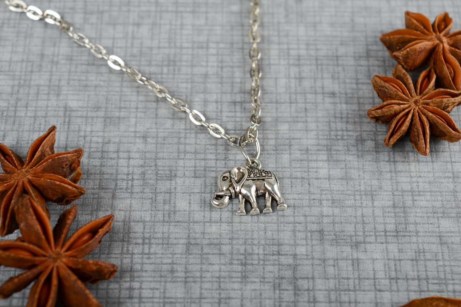 Handmade pendant little elephant metal pendant design accessories women gift photo 1