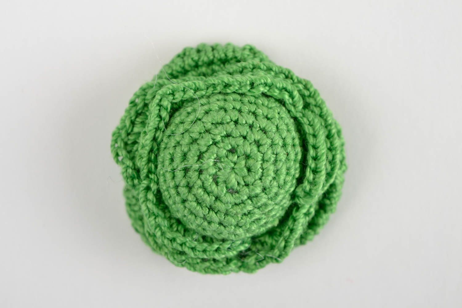 Peluche chou faite main tricot Jouet tricot vert design original Cadeau enfant photo 3