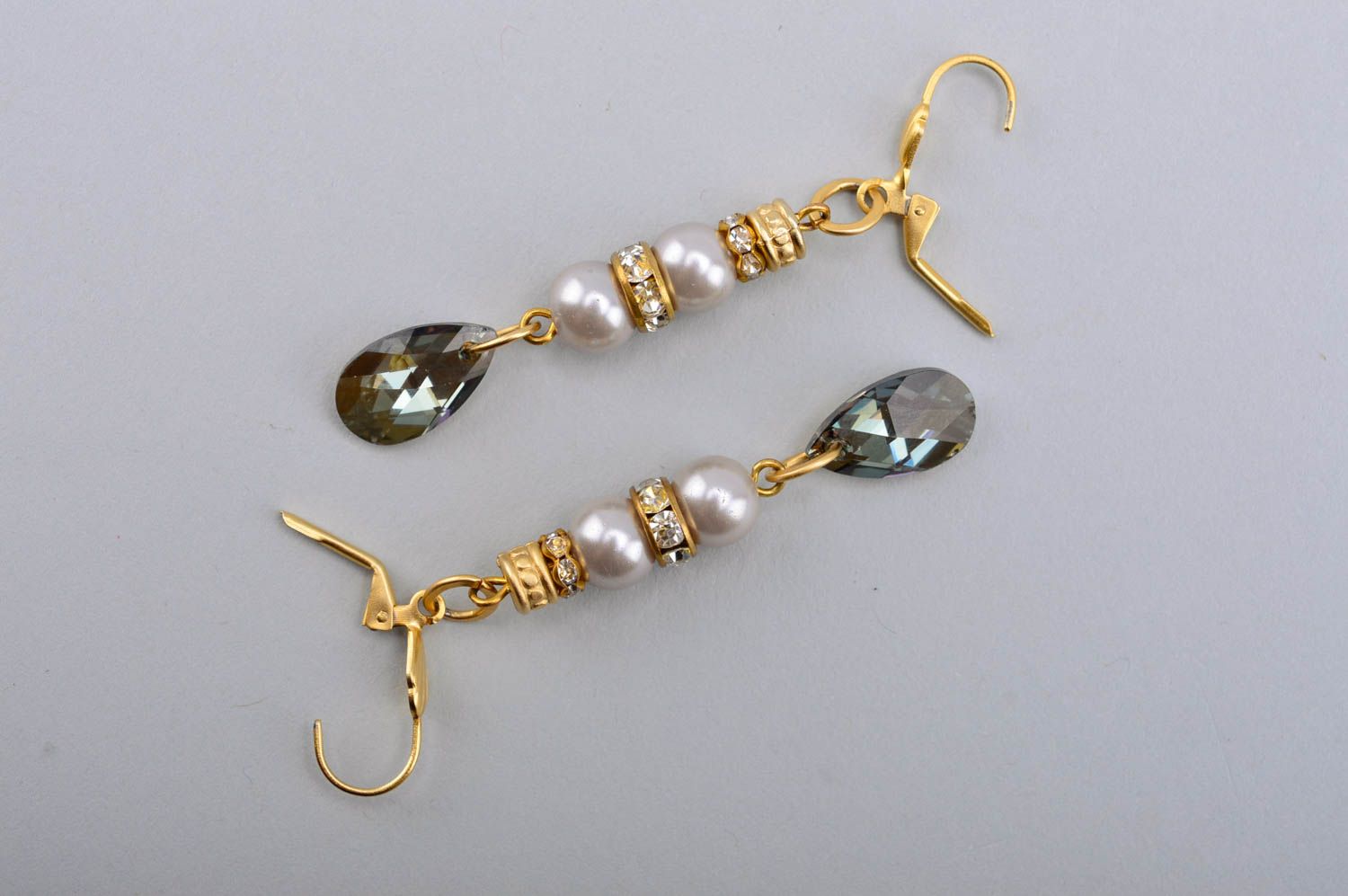 Handmade beaded earrings pearl earrings crystal earrings gifts for her photo 4