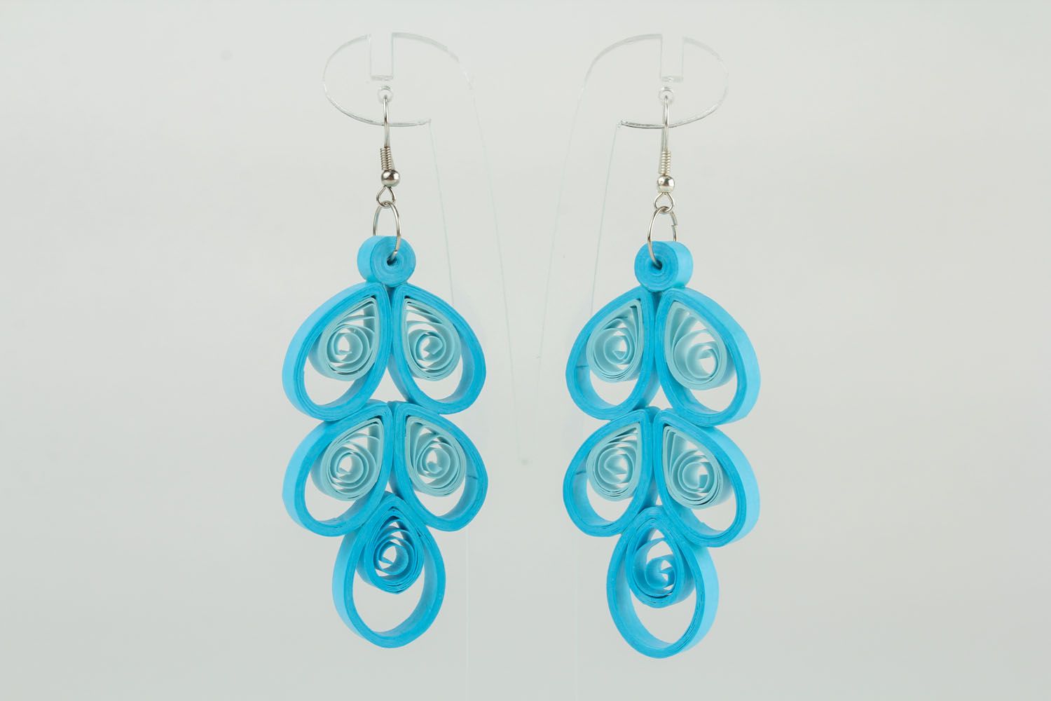 Handmade blue earrings photo 2