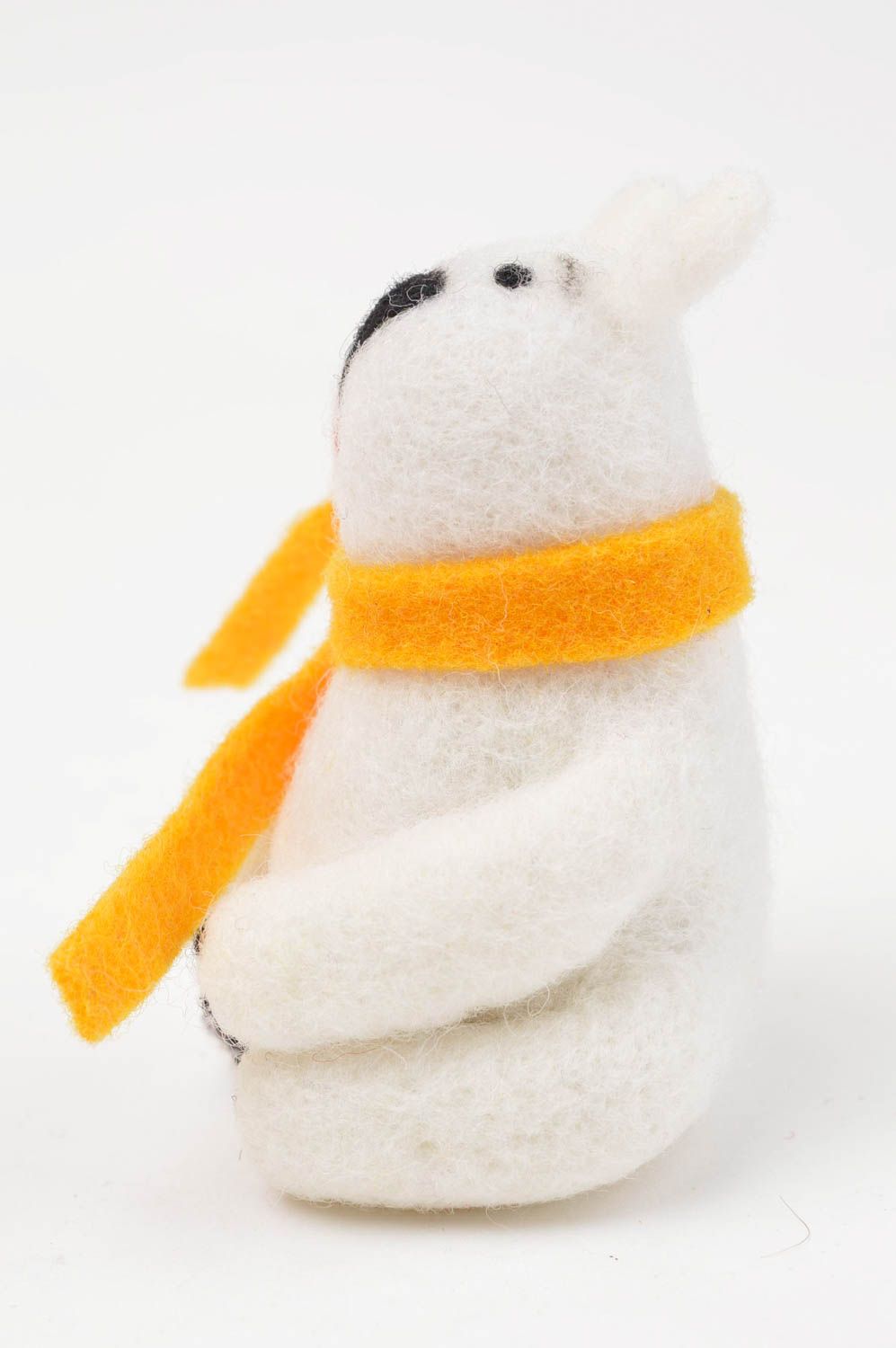 Peluche décorative fait main Jouet en laine Cadeau enfant en forme d'ours blanc photo 3