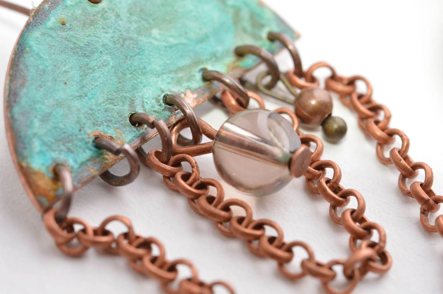 Handmade accessory copper earrings designer earrings unusual gift ideas photo 5