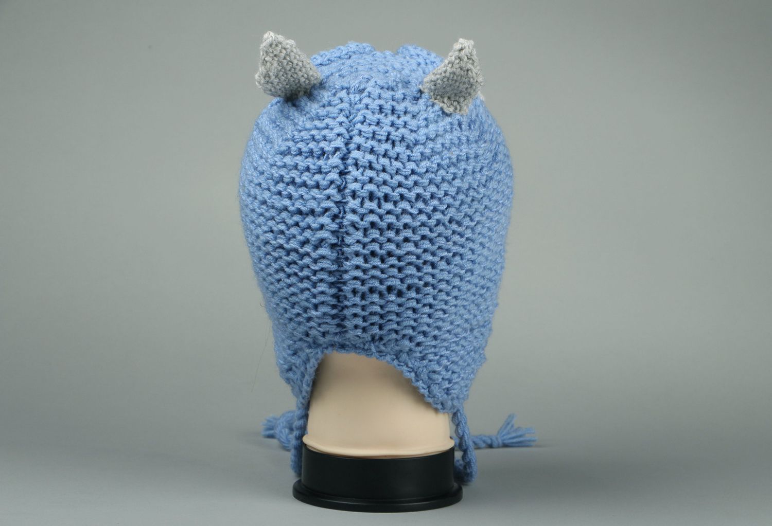 Bonnet tricoté ouchanka en mi-laine photo 4
