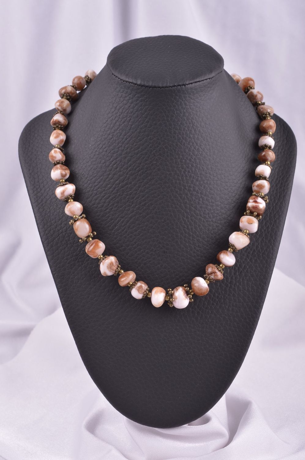 Handmade designer elegant necklace unusual accessory elite jewelry for women photo 1