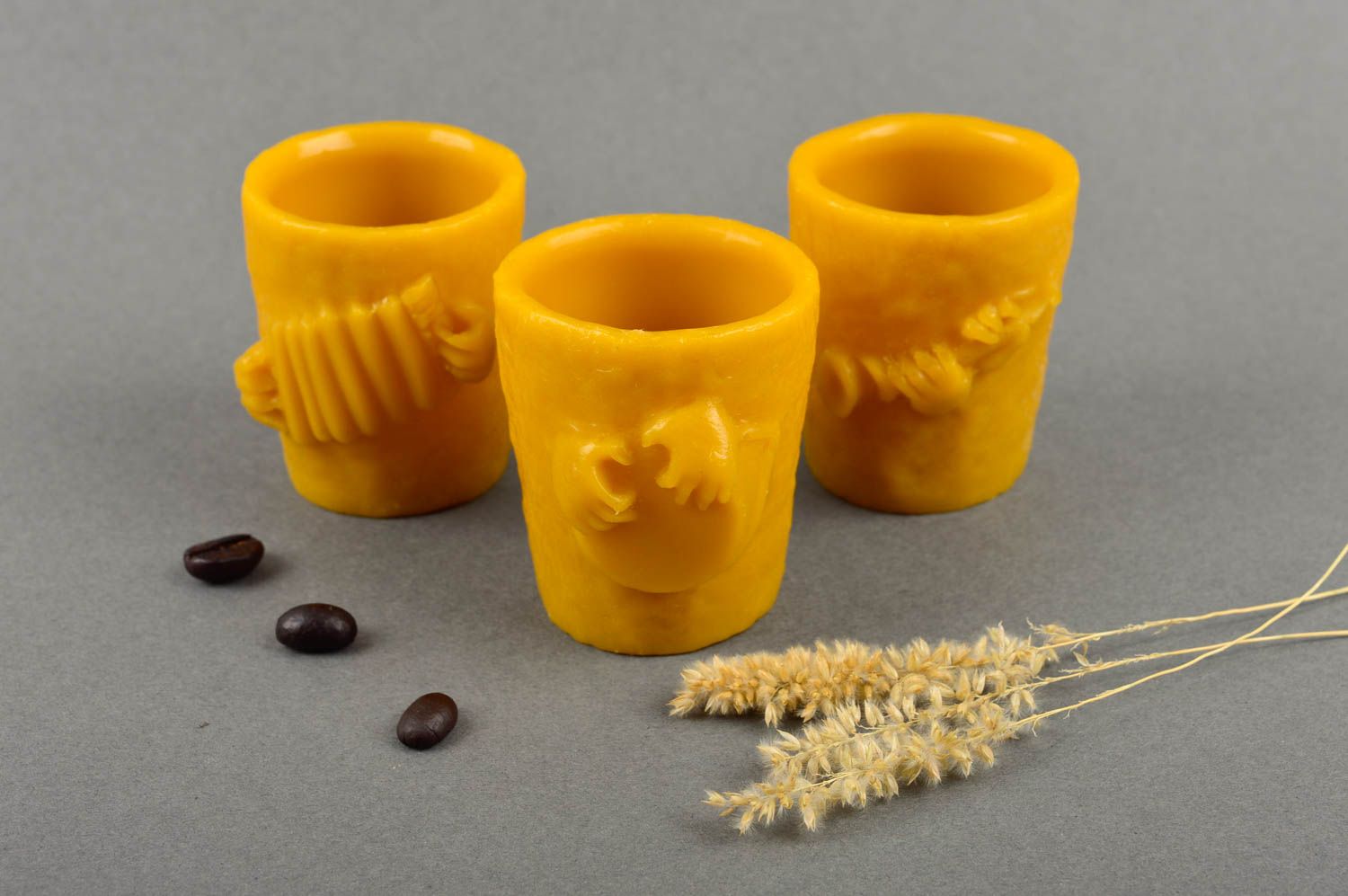 Copas originales hechos a mano vasos de chupito de cera regalo artesanal foto 1