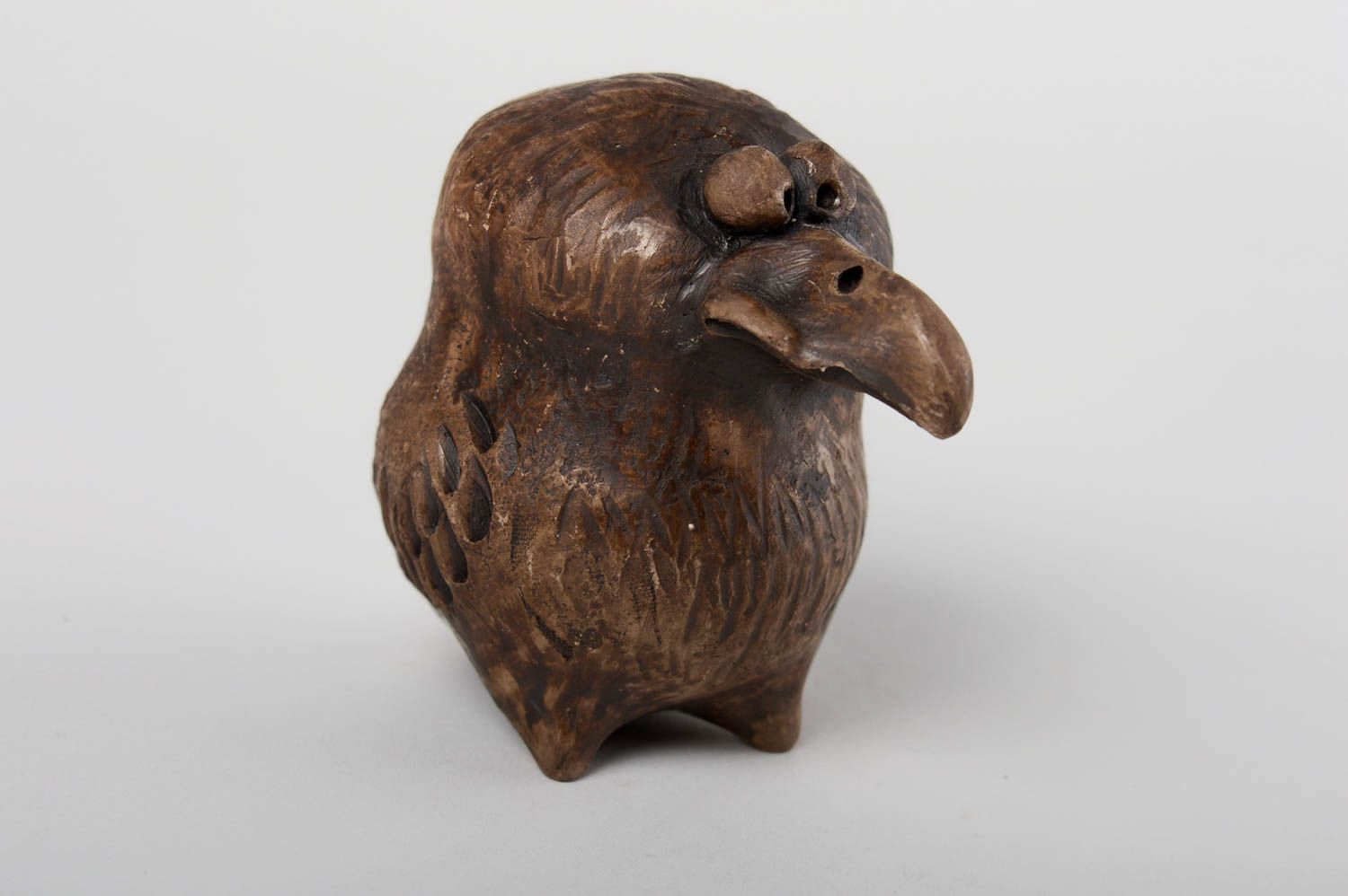 Глиняная игрушка ручной работы свистулька из глины птица керамическая свистулька фото 2