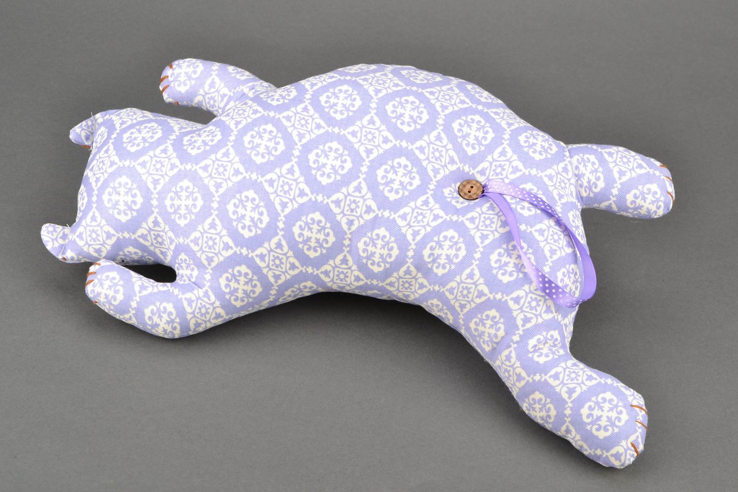Игрушка подушка кот из ткани ручная работа  фото 4