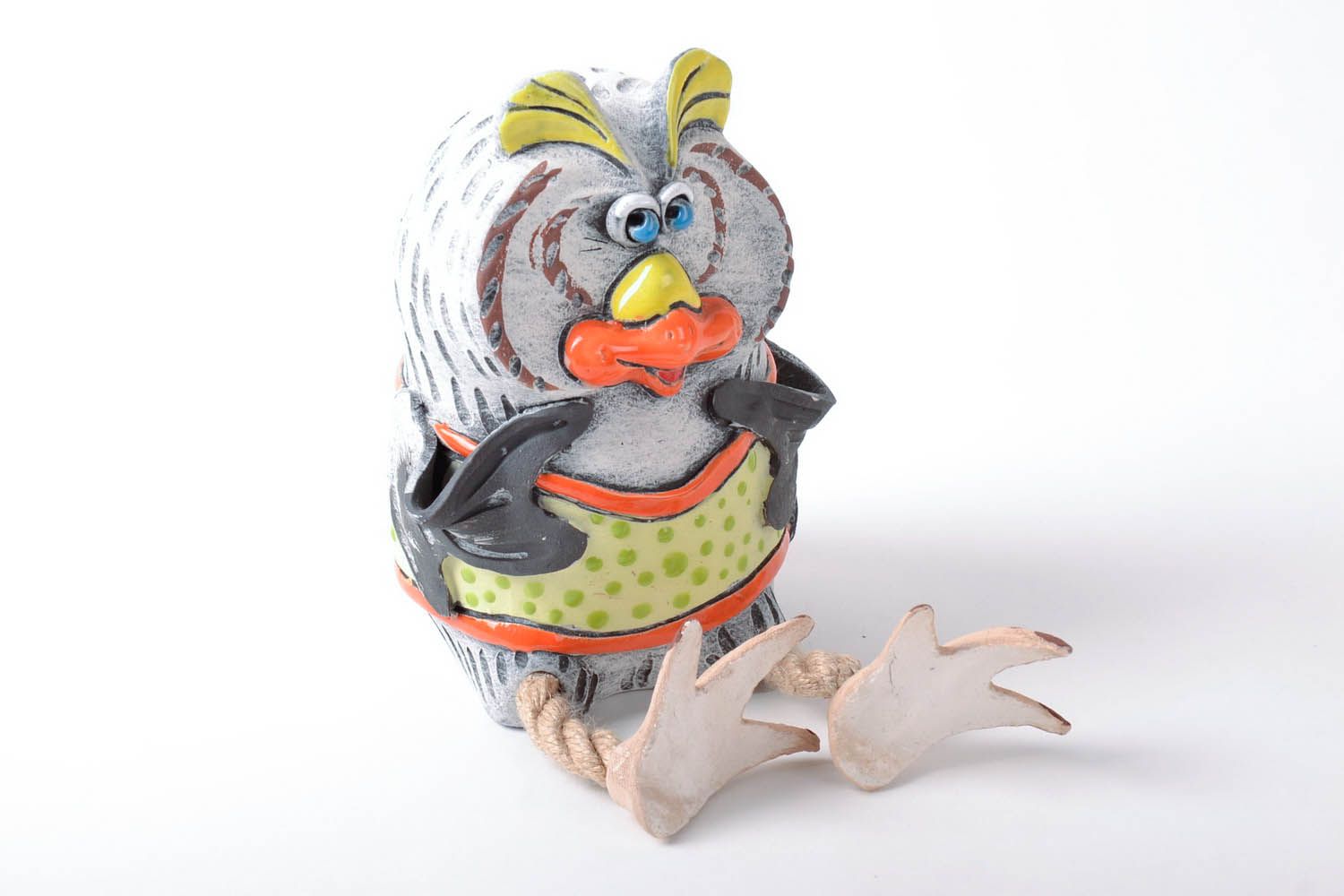 Handmade ceramic money box Owl photo 1