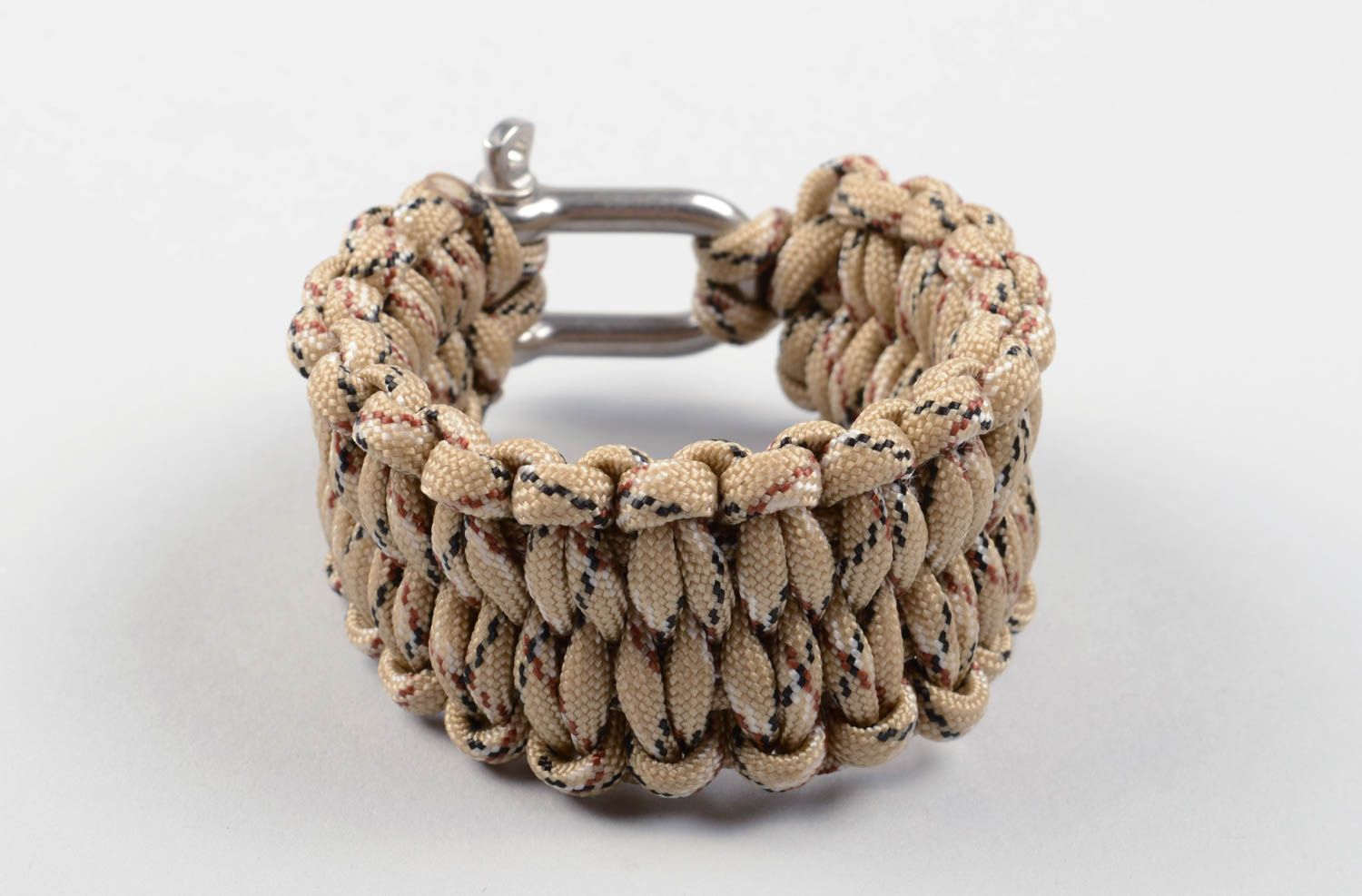 Handmade wide designer bracelet unusual camping bracelet paracord bracelet photo 1