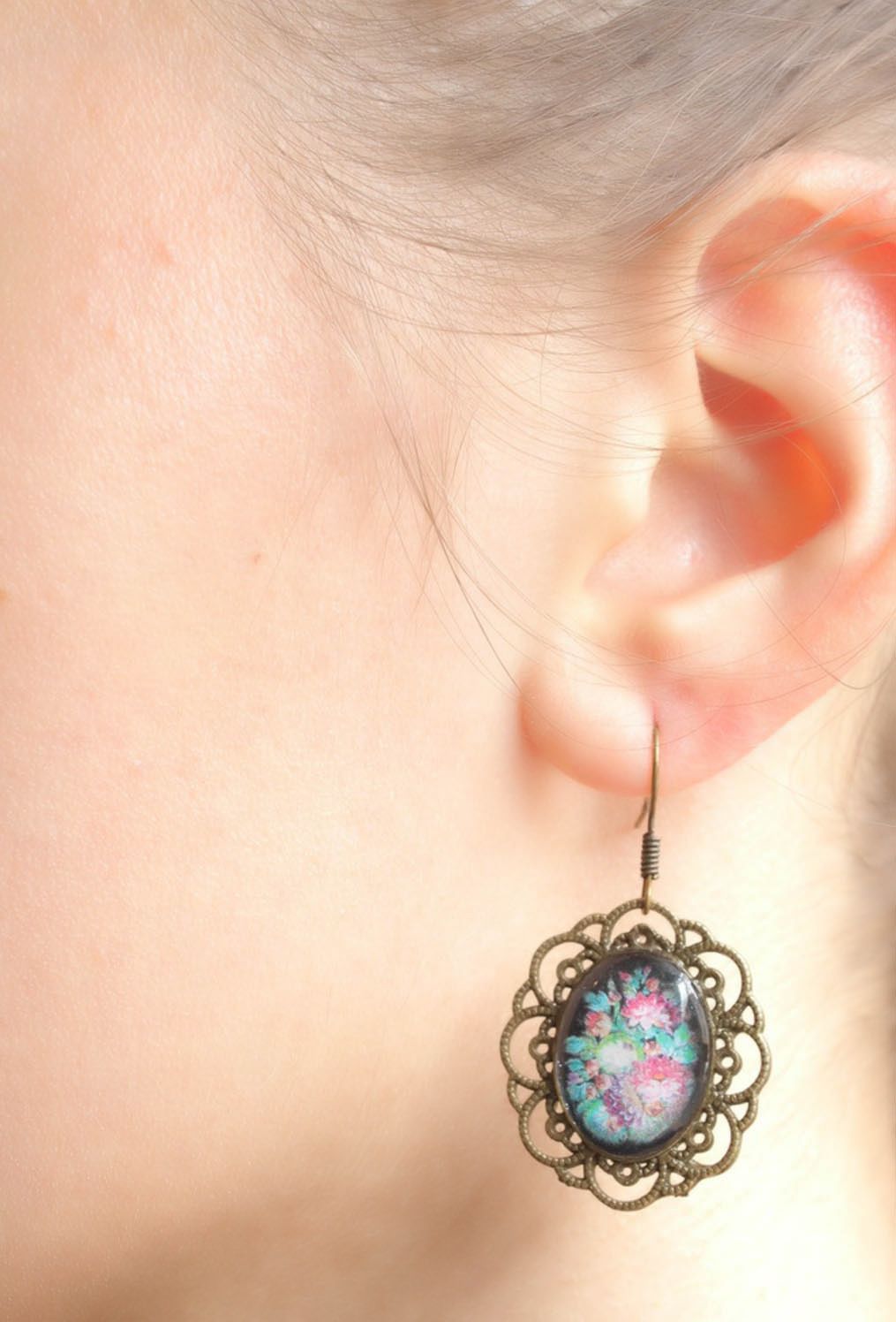 Resin jewelry earrings Bouquet photo 1