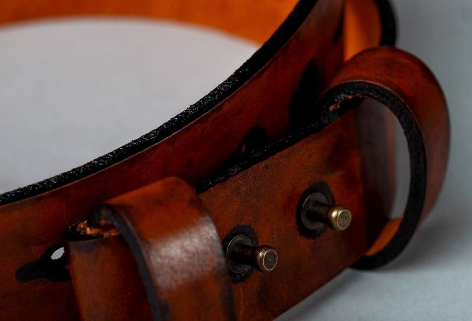 Brown leather belt photo 2