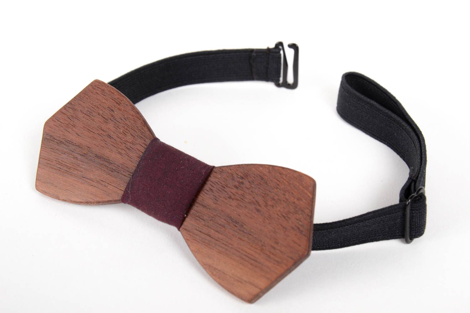 Handmade wooden present elegant fashionable bow tie lovely accessories photo 3