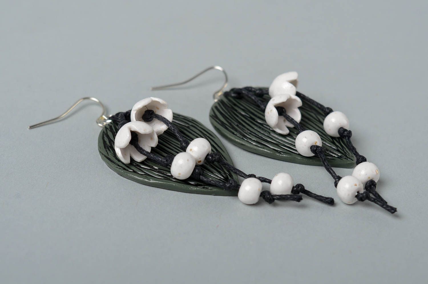 Handmade designer earrings stylish feminine jewelry polymer clay earrings photo 2