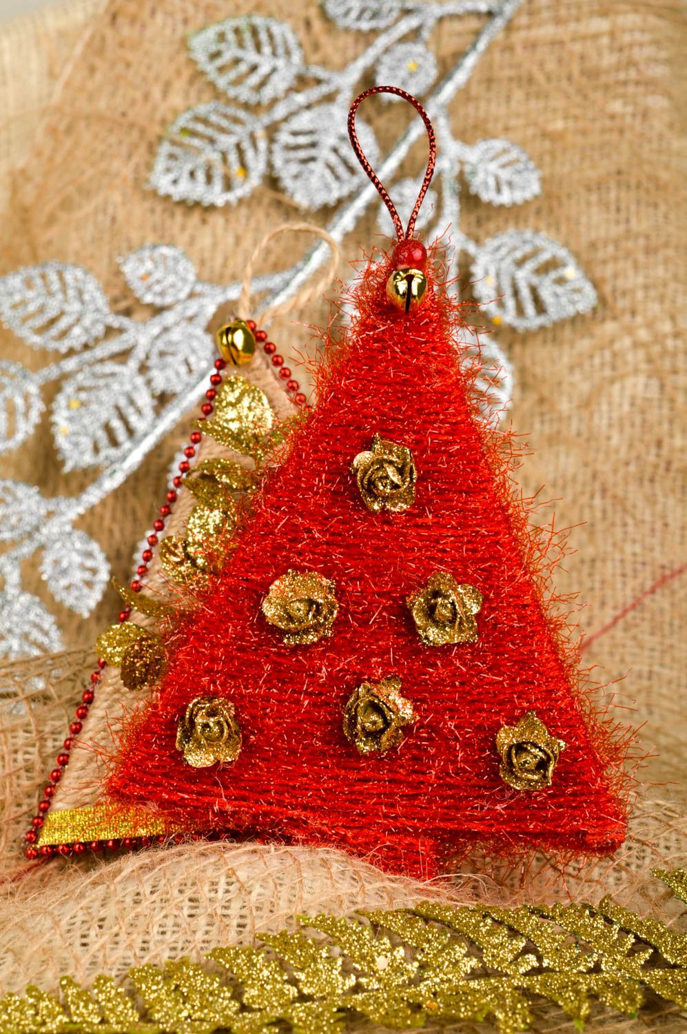 Set of 2 handmade Christmas tree decorations Christmas tree accessory best gift photo 1