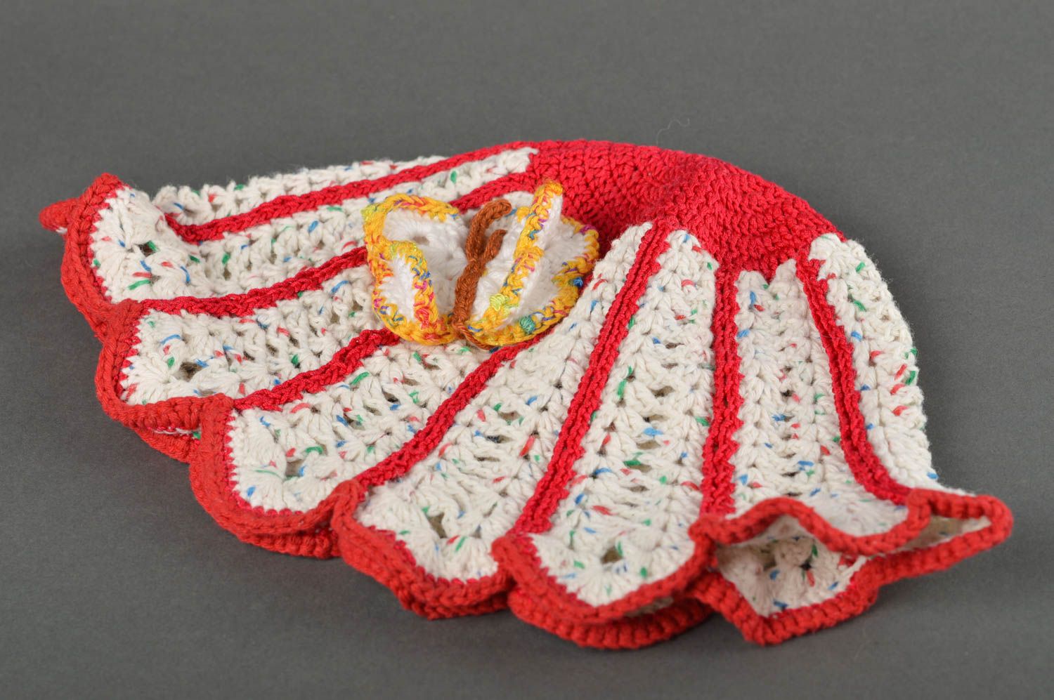 Gorro hecho a mano de hilos de algodón ropa infantil regalo original para niñas foto 4