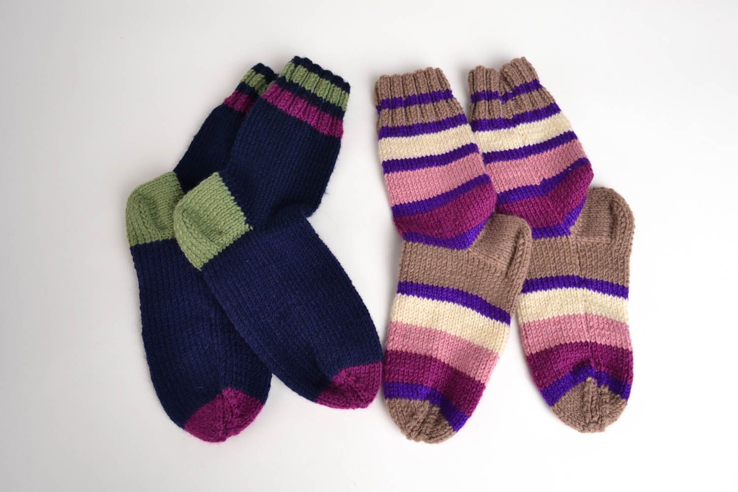 Knitted socks handmade woolen socks winter clothing 2 pairs womens woolen socks photo 2