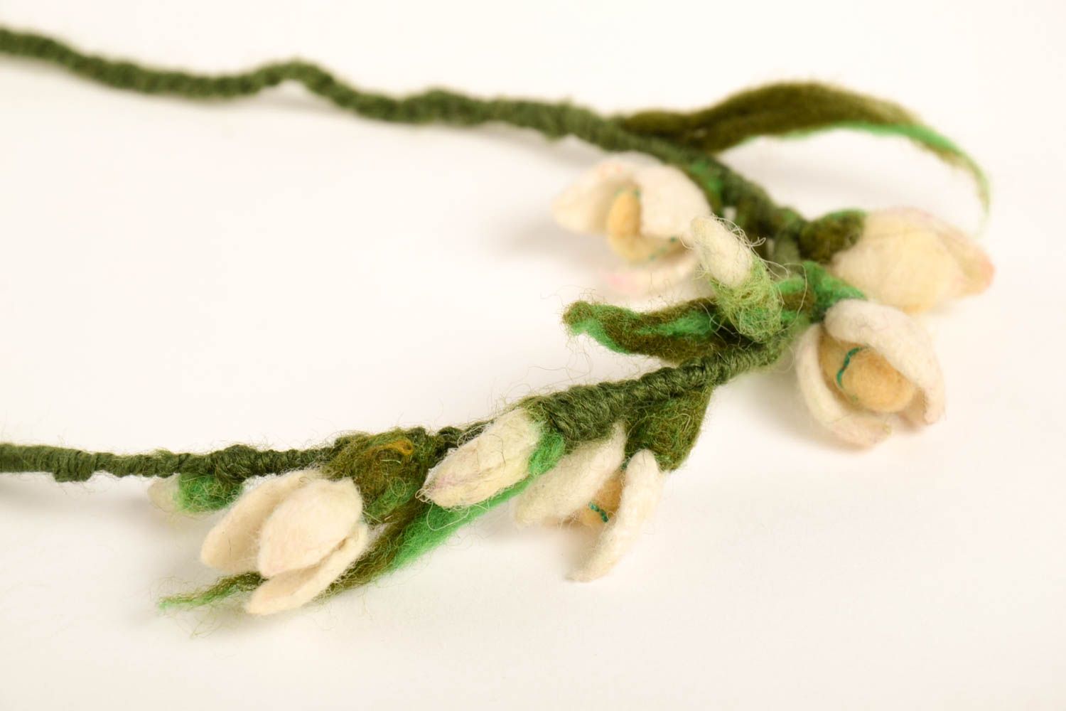 Handmade textile necklace felted wool necklace beautiful jewellery for her photo 4