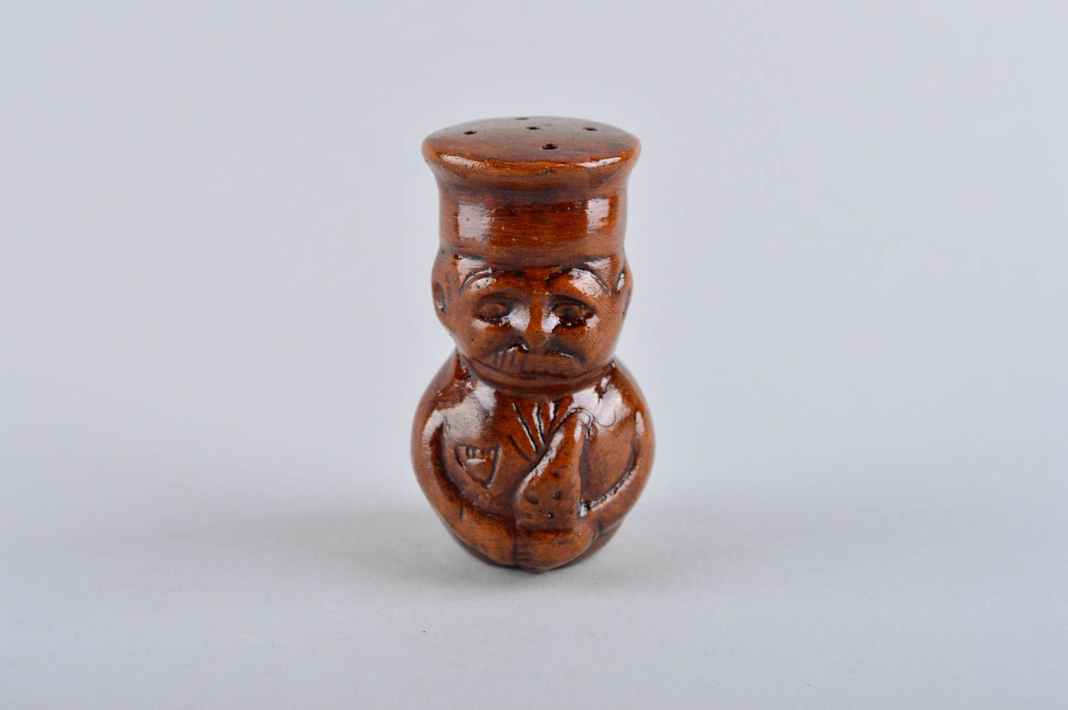 Beautiful handmade ceramic salt cellar salt shaker 100 g pottery works photo 2