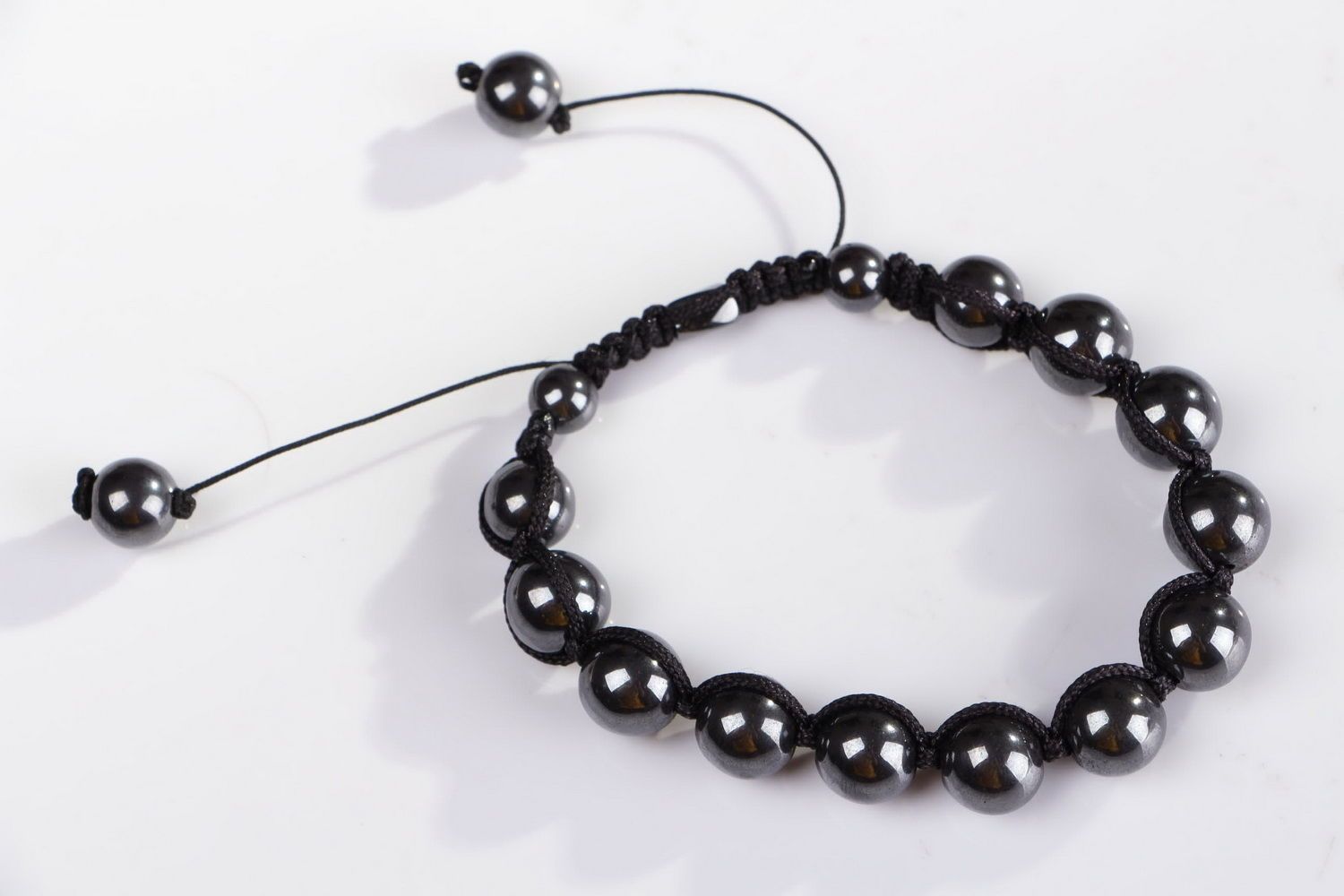 Bracelet with hematite beads photo 3
